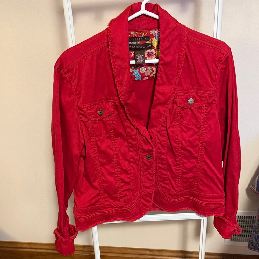 Bandolino red jean jacket - size XL